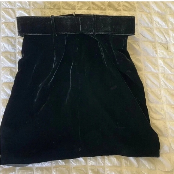 Nicolas black belted velour tulip mini skirt - Picture 5 of 9
